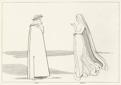 Setkání Virgila a Beatrice, Inferno, Canto 2 (rytina) od John (after) Flaxman