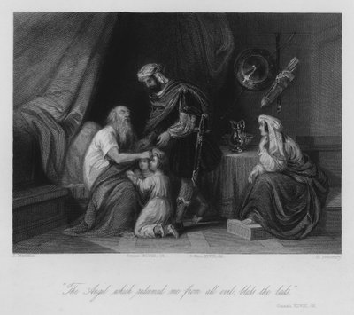 Jákob žehná Efraimovi a Manasse, Genesis XLVIII od John (after) Gilbert