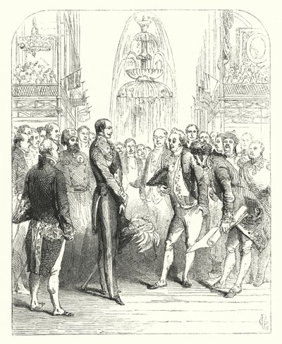 Princ Albert a královští komisaři na Velké výstavě v roce 1851, Crystal Palace, Hyde Park, Londýn (rytina) od John (after) Gilbert