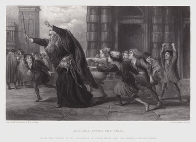 Shylock after the Trial (rytina) od John (after) Gilbert