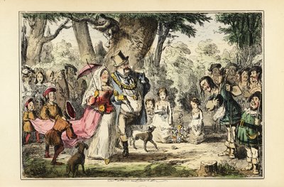 Anglický král Jindřich VIII. slaví první máj se svou první královnou Kateřinou Aragonskou, kolem roku 1509 od John (after) Leech