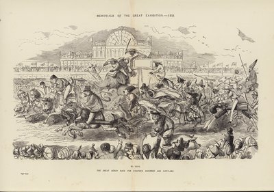 Památky Velké výstavy 1851, Velký dostih derby o osmnáct set padesát jedna (rytina) od John (after) Leech