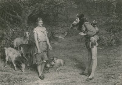 Touchstone a Audrey, jak se vám líbí (rytina) od John (after) Pettie