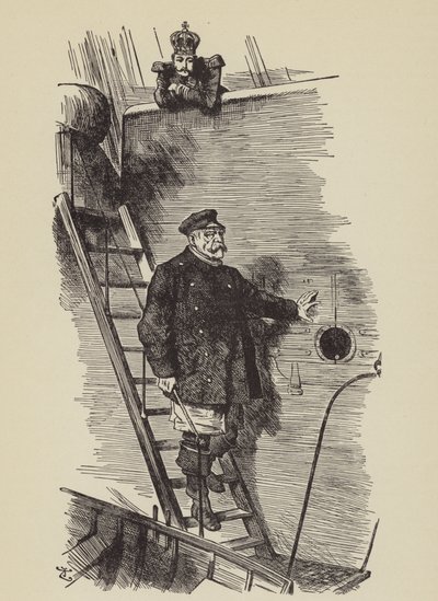 Pád pilota (černobílá fotografie) od John (after) Tenniel
