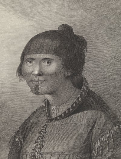 Žena z Onalašky, konec 18. století (rytina) od John (after) Webber
