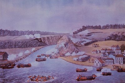 Bitva o Queenston Heights (barevné lito) od Walter Charles Mills