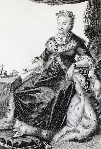 Kateřina II, rozená Sophie Friederike Auguste (1729-1796), císařovna Ruska, rytina od Walter Charles Mills