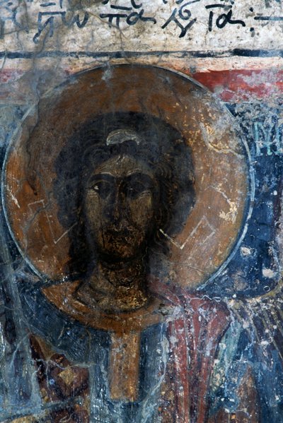 Kristus, freska v kostele Agia Paraskevi, Voutas, Kréta, Řecko (foto) od Walter Charles Mills