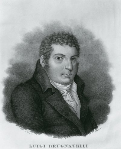 Portrét Luigiho Valentina Brugnatelliho (1761-1818), italského chemika a vynálezce galvanického pokovování, lept Luigi Rados (1773-1840) podle kresby Roberta Focosiho (1806-1862) od Walter Charles Mills