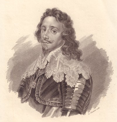 Portrét Thomase Františka Savojského, prince z Carignana (1596-1656), mědirytina G Fusinati z malby Van Dicka od Walter Charles Mills