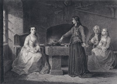 Ilustrace k Pirátovi od Sira Waltera Scotta (rytina) od John Adam P. Houston