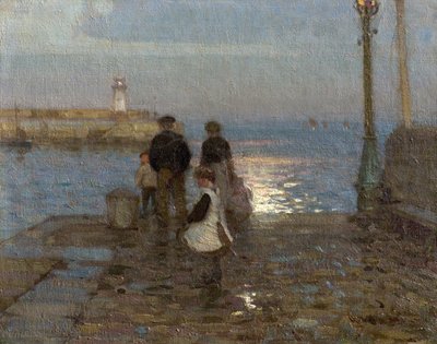 Studie k filmu "Dvě mola" (olej na plátně) od John Alfred Arnesby Brown