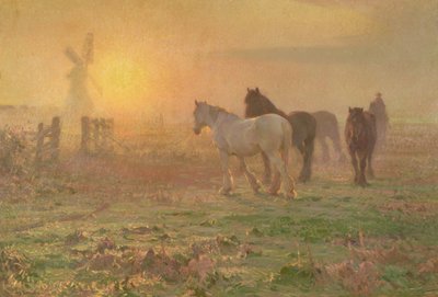 Nadcházející den (olej na plátně) od John Alfred Arnesby Brown