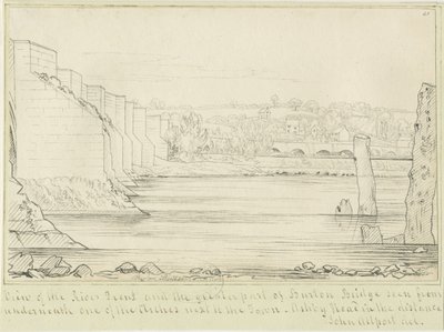 Burton-upon-Trent Bridge and Town: kresba perem, nd [c 1817] (kresba) od John Allport