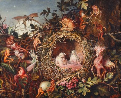 Víly v ptačím hnízdě, kolem roku 1860 od John Anster Fitzgerald