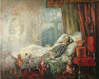 Sen po maskovaném plese od John Anster Fitzgerald