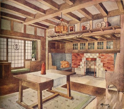 „Design pro obývací pokoj v malém domě“, c1900, 1905 od John Archibald Campbell
