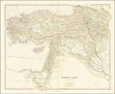 Mapa Turecka v Asii z roku 1840 od John Arrowsmith