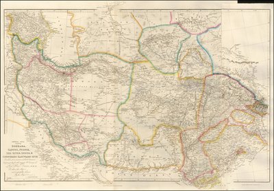 Mapa Střední Asie z roku 1842 od Johna Arrowsmithe od John Arrowsmith