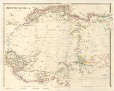 Mapa severozápadní Afriky z roku 1842, John Arrowsmith od John Arrowsmith