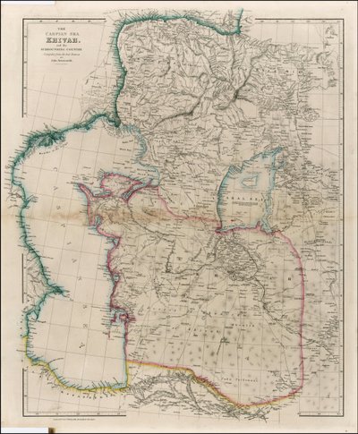 Mapa Kaspického moře, Chivy a okolí z roku 1842 od Johna Arrowsmitha od John Arrowsmith