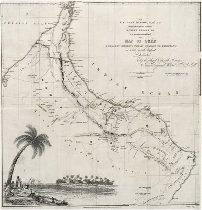 Mapa Ománu od John Arrowsmith