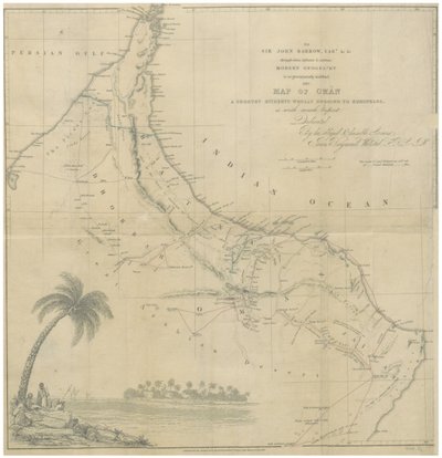 Mapa Ománu od John Arrowsmith
