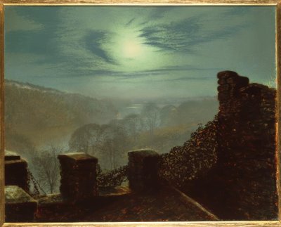 J.A.Grimshaw, Úplněk za cirrovým mrakem z Roundhay P. od John Atkinson Grimshaw