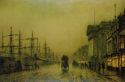 Celní dům a Salthouse Docks Liverpool, Liverpool od John Atkinson Grimshaw