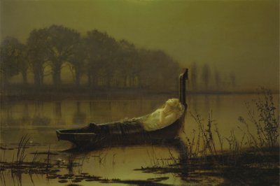 "Paní ze Shalott" od John Atkinson Grimshaw