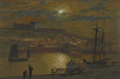 Whitby ze Scotch Head, Moonlight on the Esk od John Atkinson Grimshaw