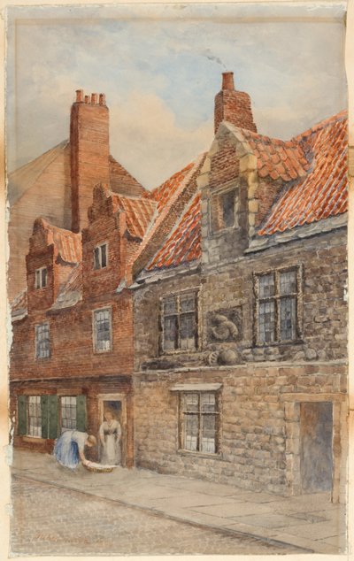 The Dolphin House, Low Friar Street, Newcastle upon Tyne (barva těla, tužka a wc na papíře) od John Atlantic Stephenson
