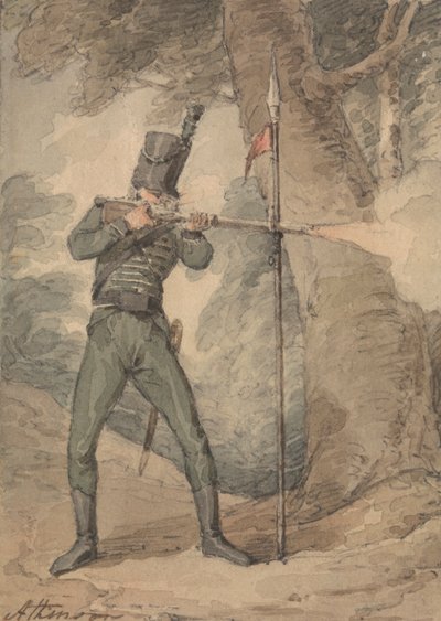 Střelec v mušketářské praxi od John Augustus Atkinson