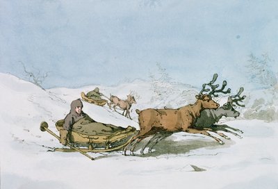 Laponské saně, 1803 od John Augustus Atkinson