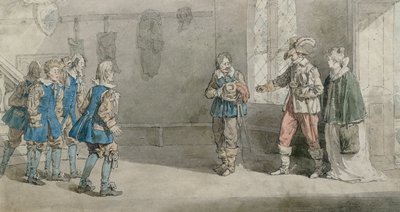Petruchio, Katarina a služebnictvo ve scéně z 