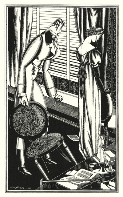Ilustrace pro Dona Juana od Lorda Byrona: Don Jose a jeho paní se pohádali, proč? (litho) od John Austen