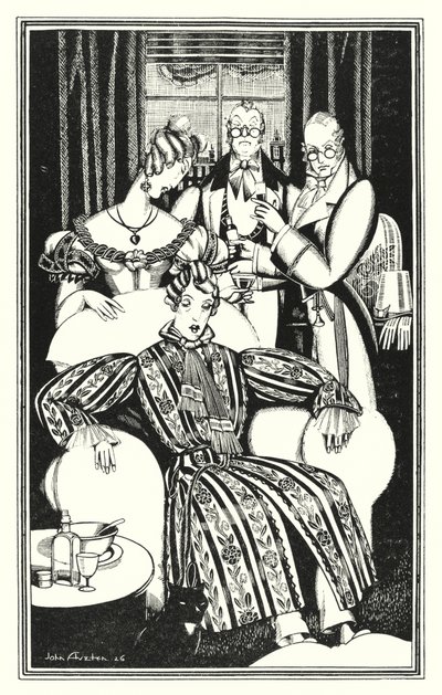 Ilustrace pro Dona Juana od Lorda Byrona: Nevím, jak to bylo, ale onemocněl (litho) od John Austen