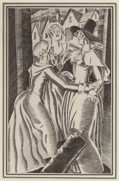 Ilustrace pro Moll Flanders od Daniela Defoe (litho) od John Austen