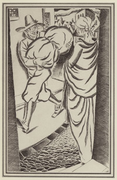 Ilustrace pro Moll Flanders od Daniela Defoe (litho) od John Austen