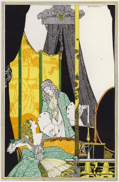 Ilustrace pro "Rogues In Porcelain", Různé básně osmnáctého století (barevné lito) od John Austen