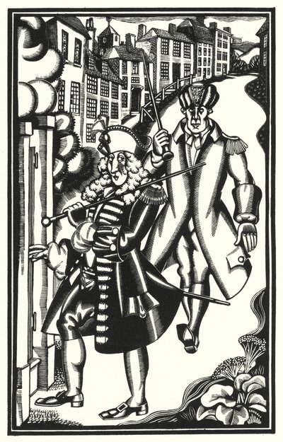 Ilustrace pro Tristram Shandy od Laurence Sterne (litho) od John Austen