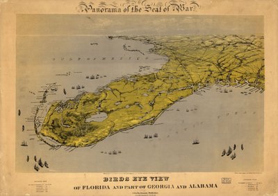 Pohled z ptačí perspektivy na Floridu a část Georgie a Alabamy LOC 99447266 od John Bachmann