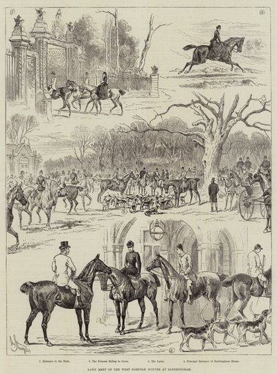 Lawn Set of West Norfolk Hounds v Sandringhamu od John Bagnold Burgess