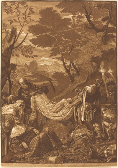 Pohřeb od John Baptist Jackson after Jacopo Bassano