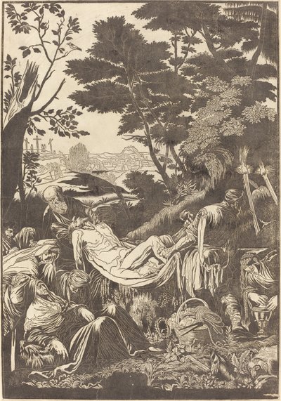 The Entombment [recto] od John Baptist Jackson after Jacopo Bassano
