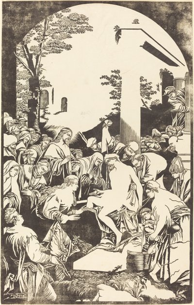 Vzkříšení Lazara od John Baptist Jackson after Leandro Bassano