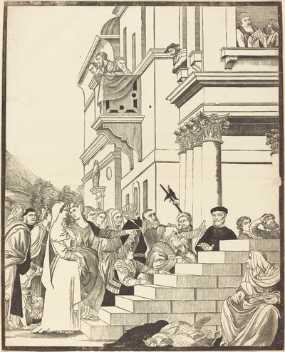 Uvedení Panny Marie v chrámu [střední deska] od John Baptist Jackson after Titian