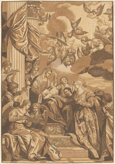 Mystická svatba svaté Kateřiny od John Baptist Jackson, after Veronese