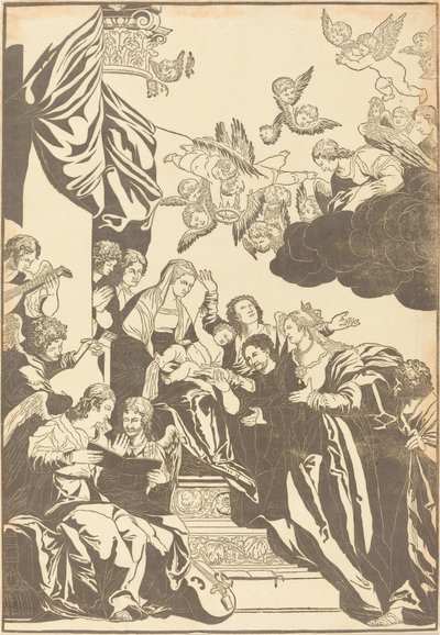 Mystická svatba svaté Kateřiny od John Baptist Jackson after Veronese