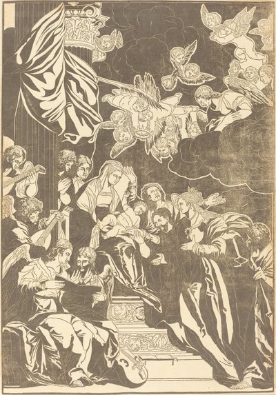 Mystická svatba svaté Kateřiny od John Baptist Jackson after Veronese